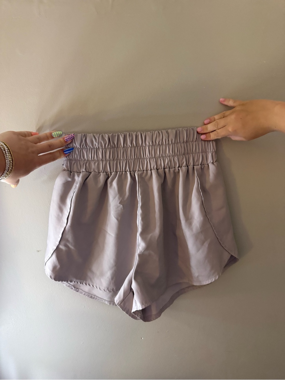 SHEIN High-Waist Taupe Athletic Shorts